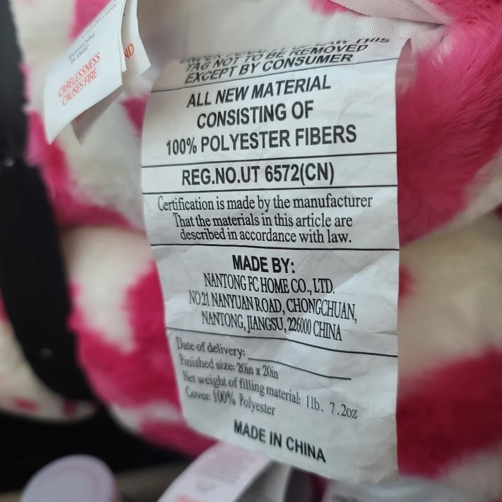 x2 Halloween Faux Fur Hot Pink Ghost Pillow Set by StoreHouse Large 20